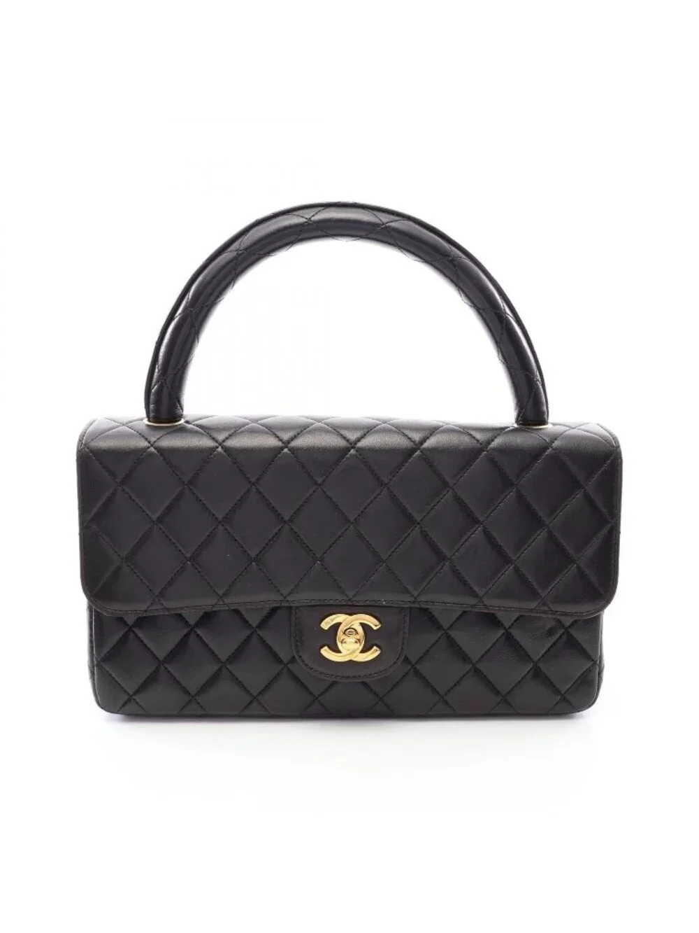 Chanel Handbag Quilted Parent Child Bag Black Lambskin